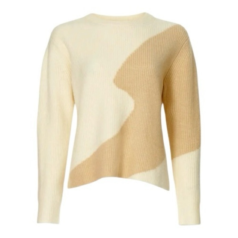 Derek Lam Two Tone Sweater Crew Neck Long Sleeve Cashmere Blend Size XS